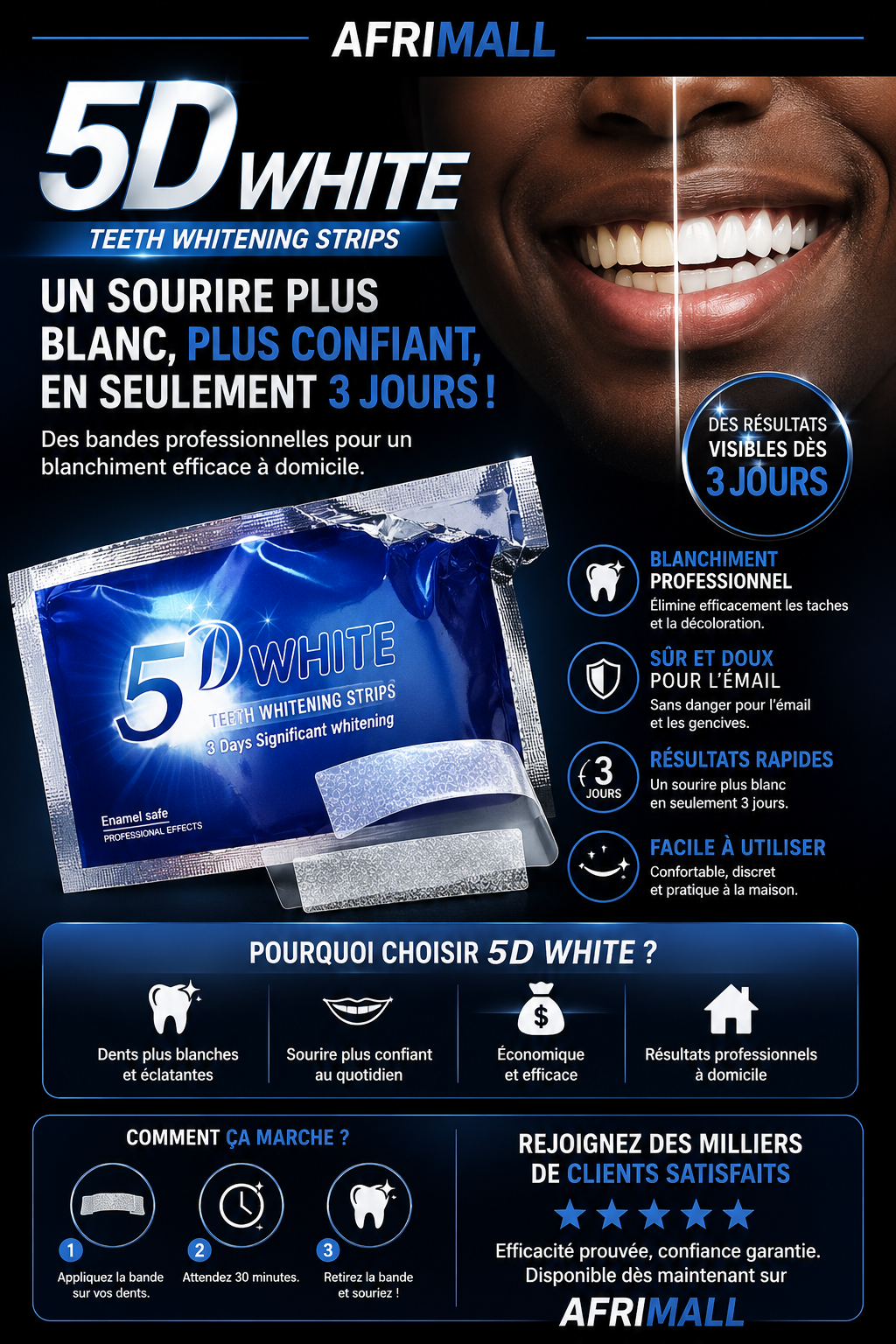 🦷 RETROUVEZ UN SOURIRE BLANC ET IRRÉSISTIBLE EN QUELQUES JOURS !