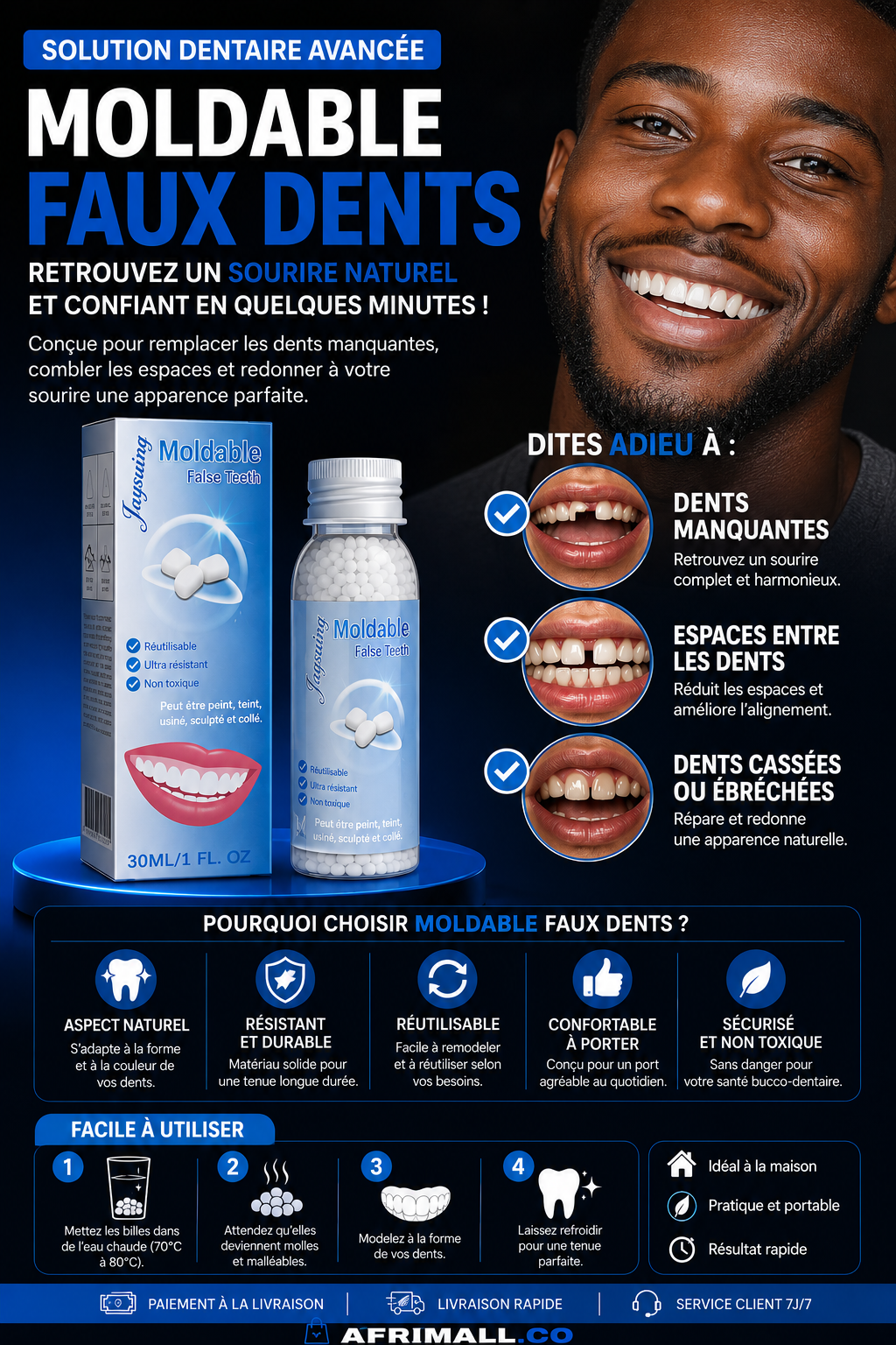 Gel de remplissage dentaire malléable