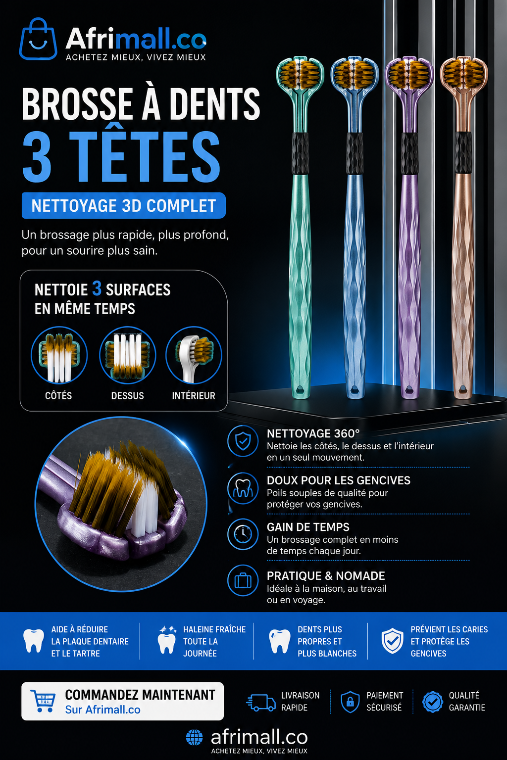 Brosse à dents 3 Faces™