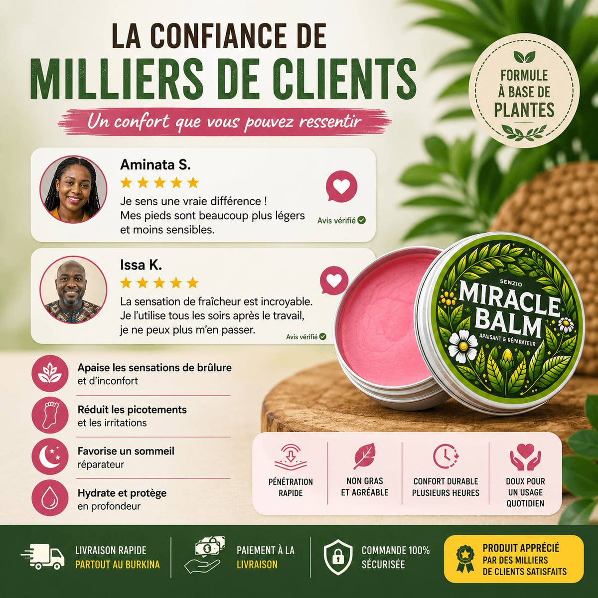 PiedLéger™ – Baume Apaisant aux Plantes