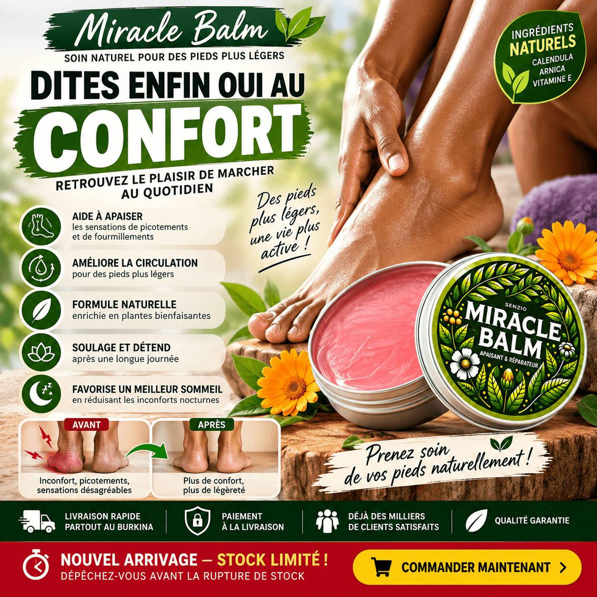PiedLéger™ – Baume Apaisant aux Plantes